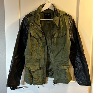 Leather Sleeved Utility Jacket